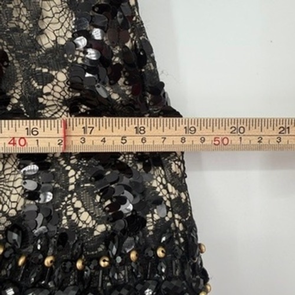 Mac Duggal 77181F Sleeveless Gown Black Lace Sequin Beaded Corset Back Dress 14W - Picture 13 of 15